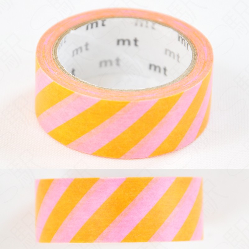 mt Masking Tape x Pip & Pop [MT01K3919] Stripey Orange and Pink